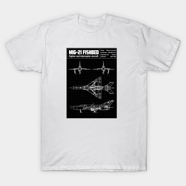 MIG-21 FISHBED T-Shirt by theanomalius_merch